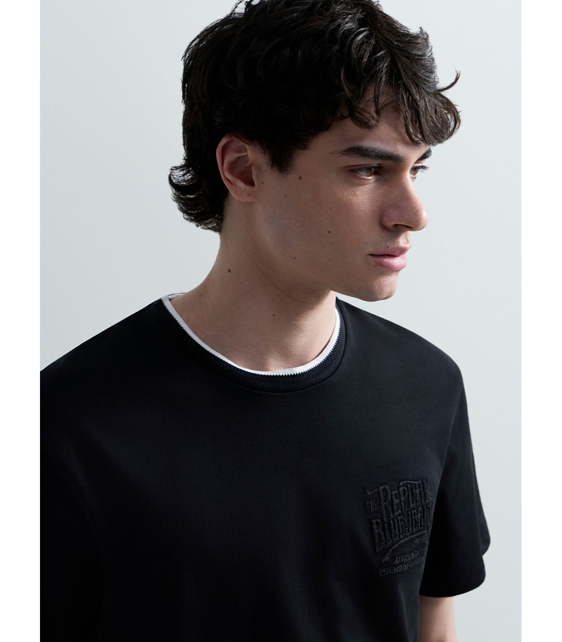 ヘビーコットンジャージートリムTシャツ 詳細画像 ブラック 5